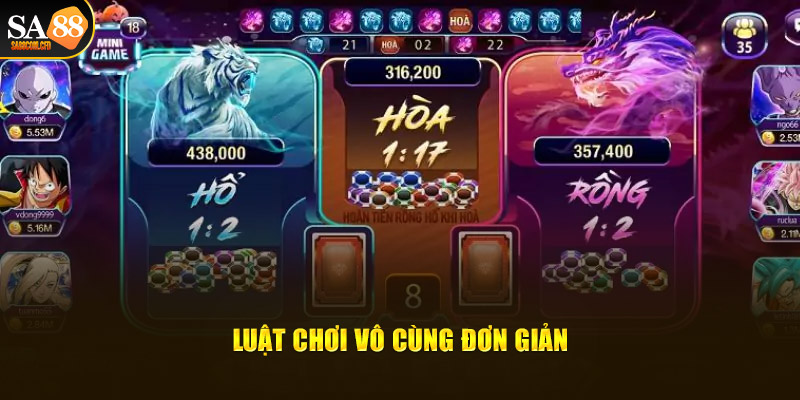 Luật chơi rồng hổ tại Sa888 vô cùng đơn giản